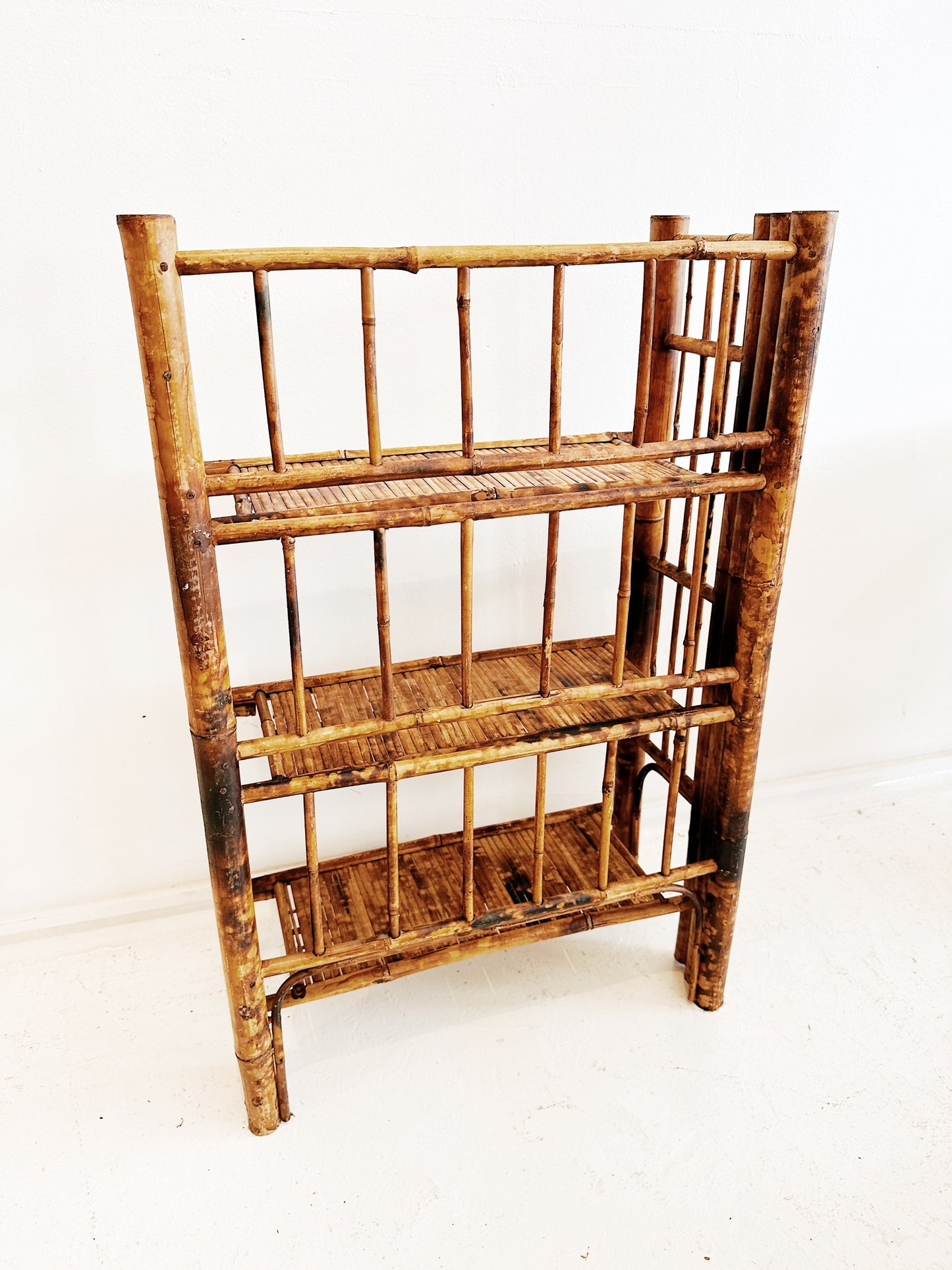 30s Vintage Tortoise-Shell Cane Shelves