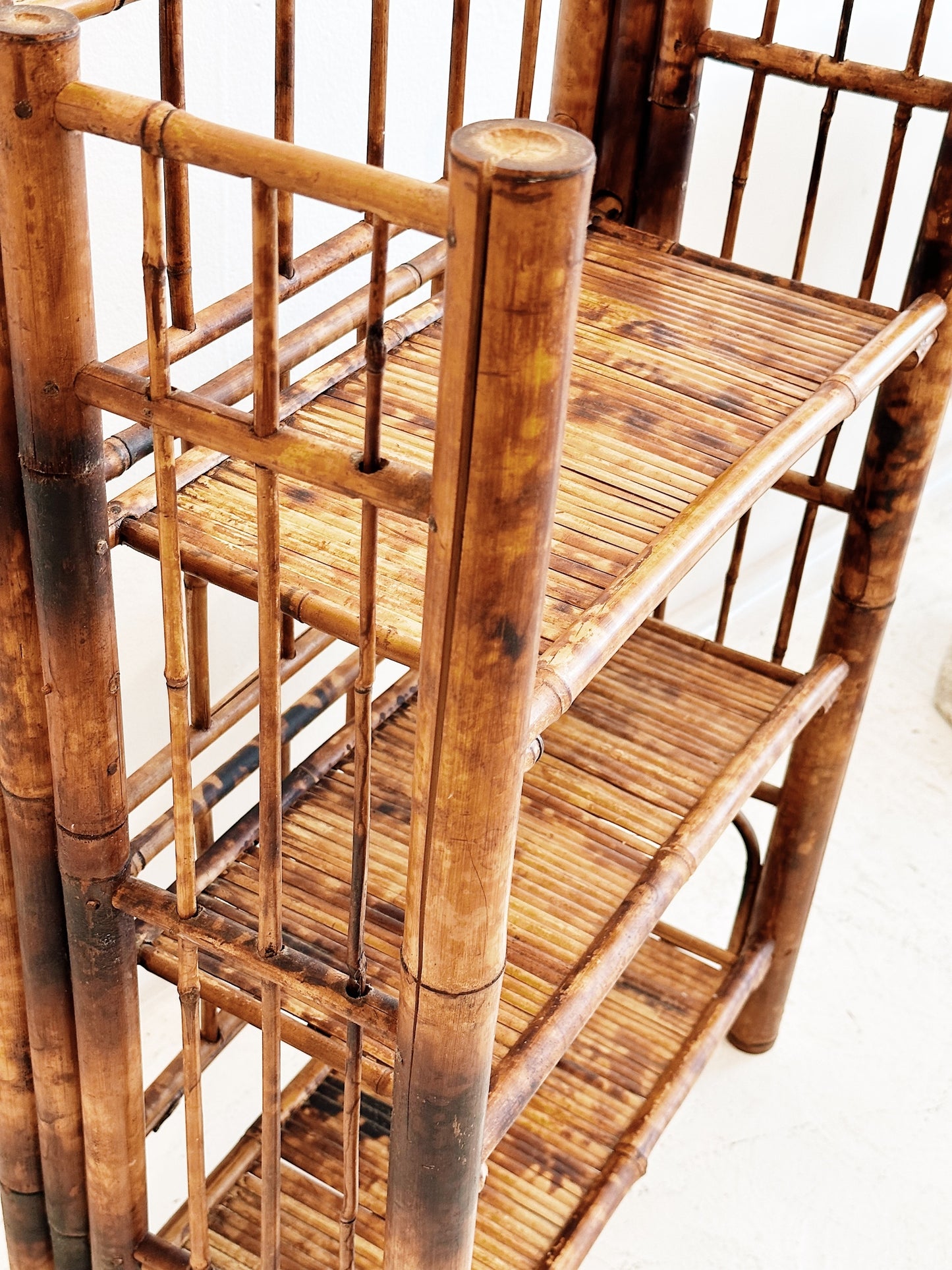 30s Vintage Tortoise-Shell Cane Shelves