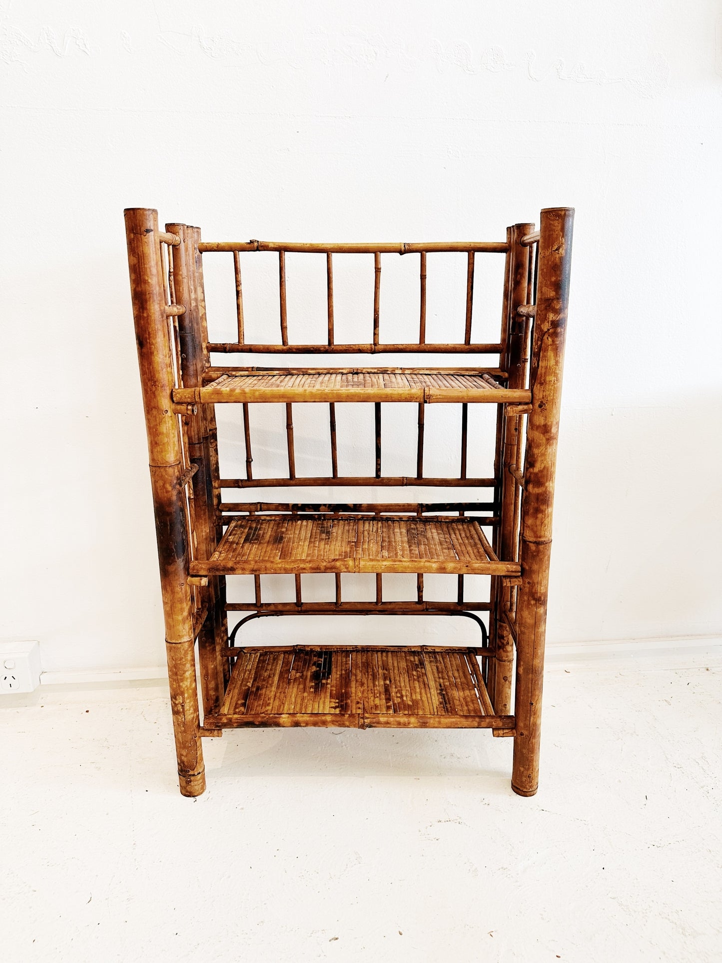 30s Vintage Tortoise-Shell Cane Shelves
