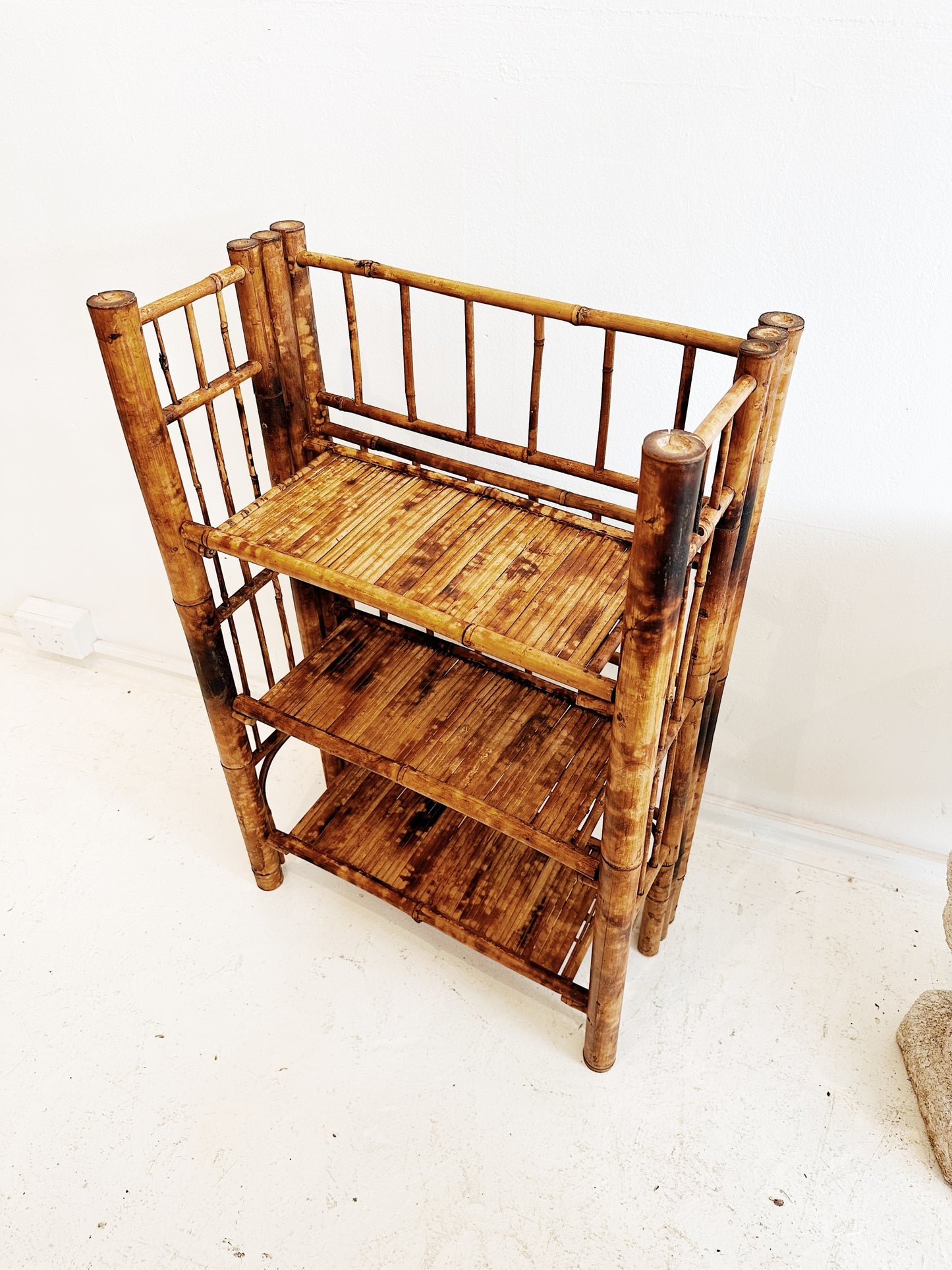 30s Vintage Tortoise-Shell Cane Shelves