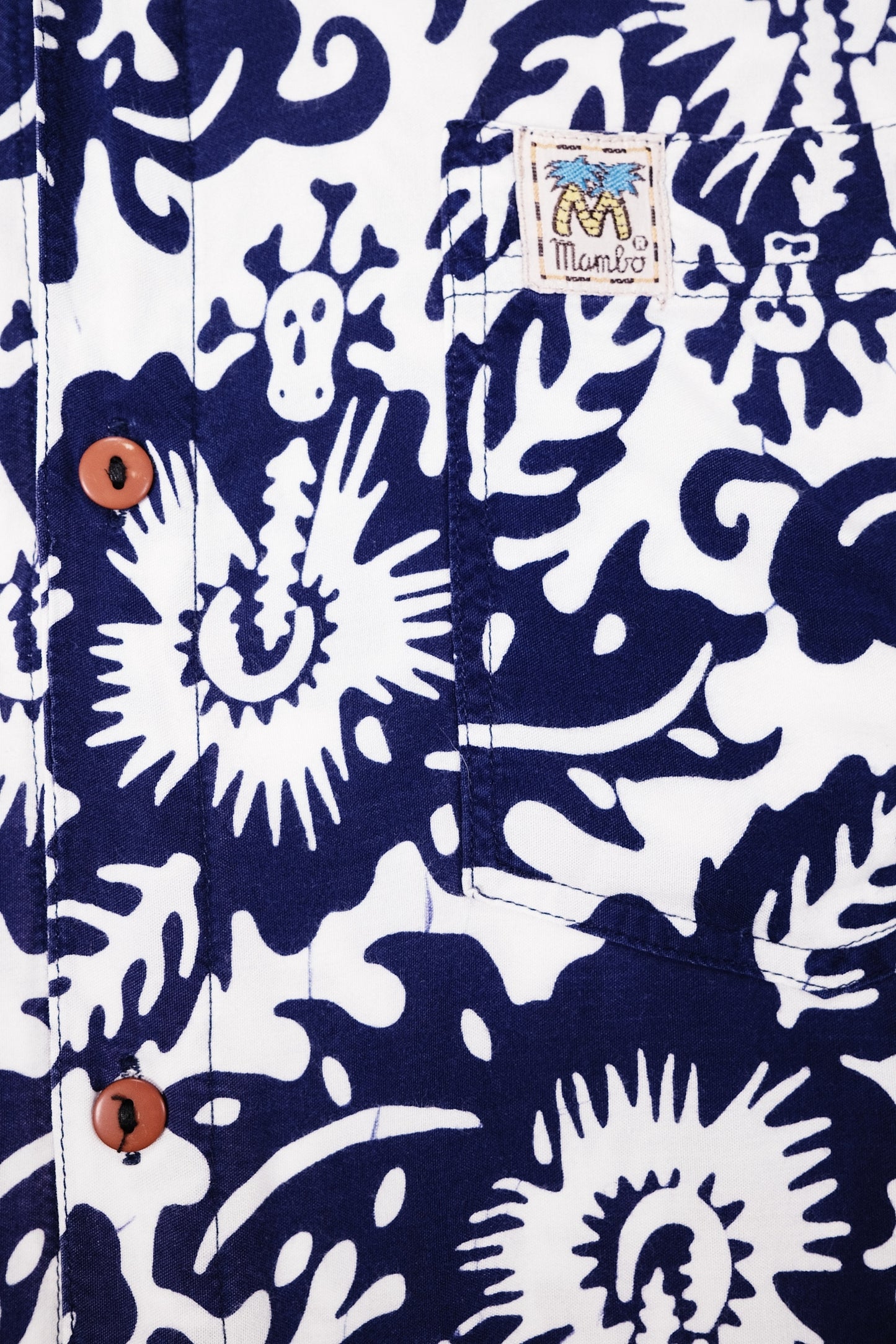 Jim Mitchell "Nude Floral" Vintage Mambo Loud Shirt (Navy) 91