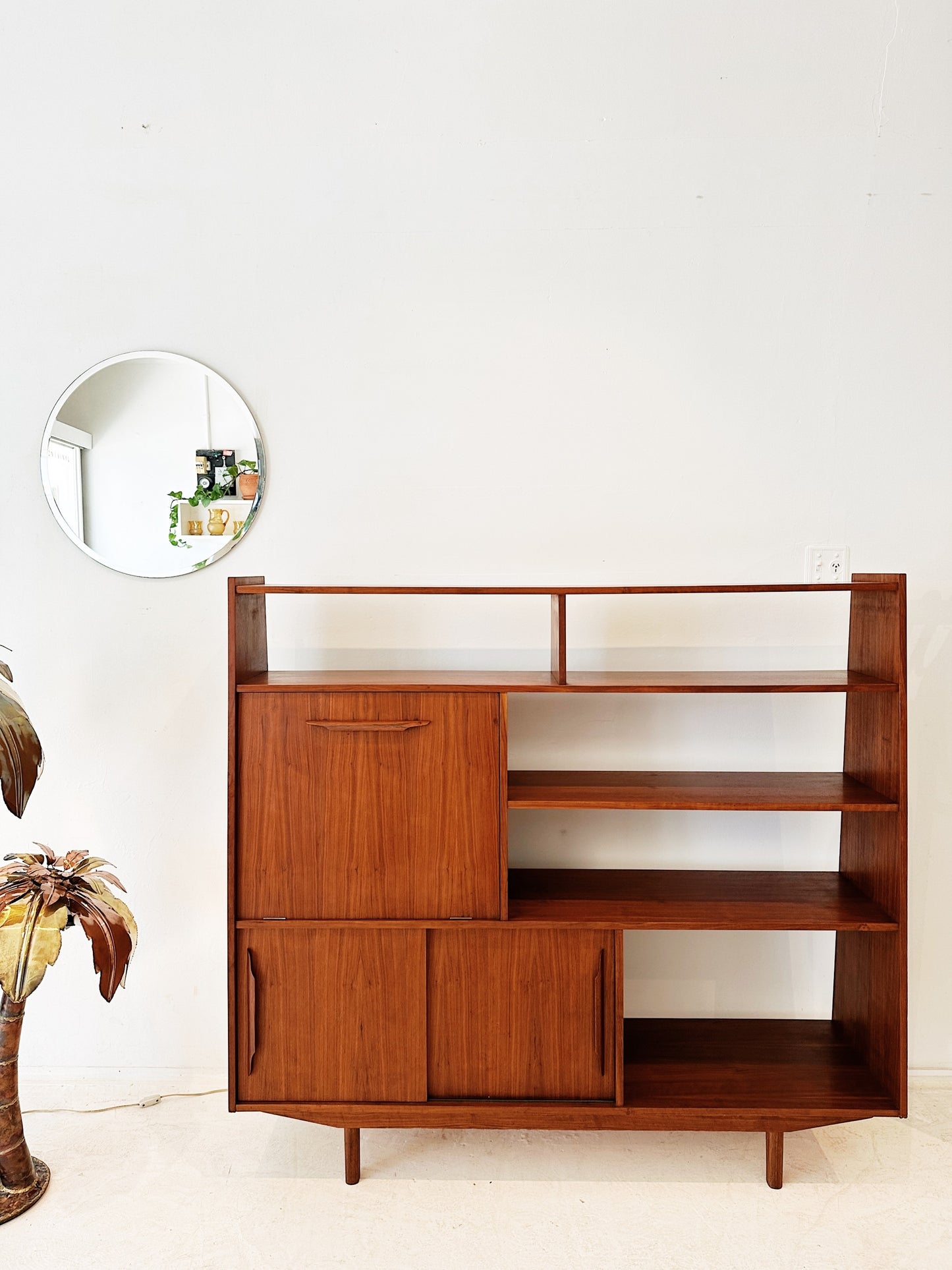 60s Vintage Mid-Century Danish Style Teak Cocktail Sideboard / Room Divider
