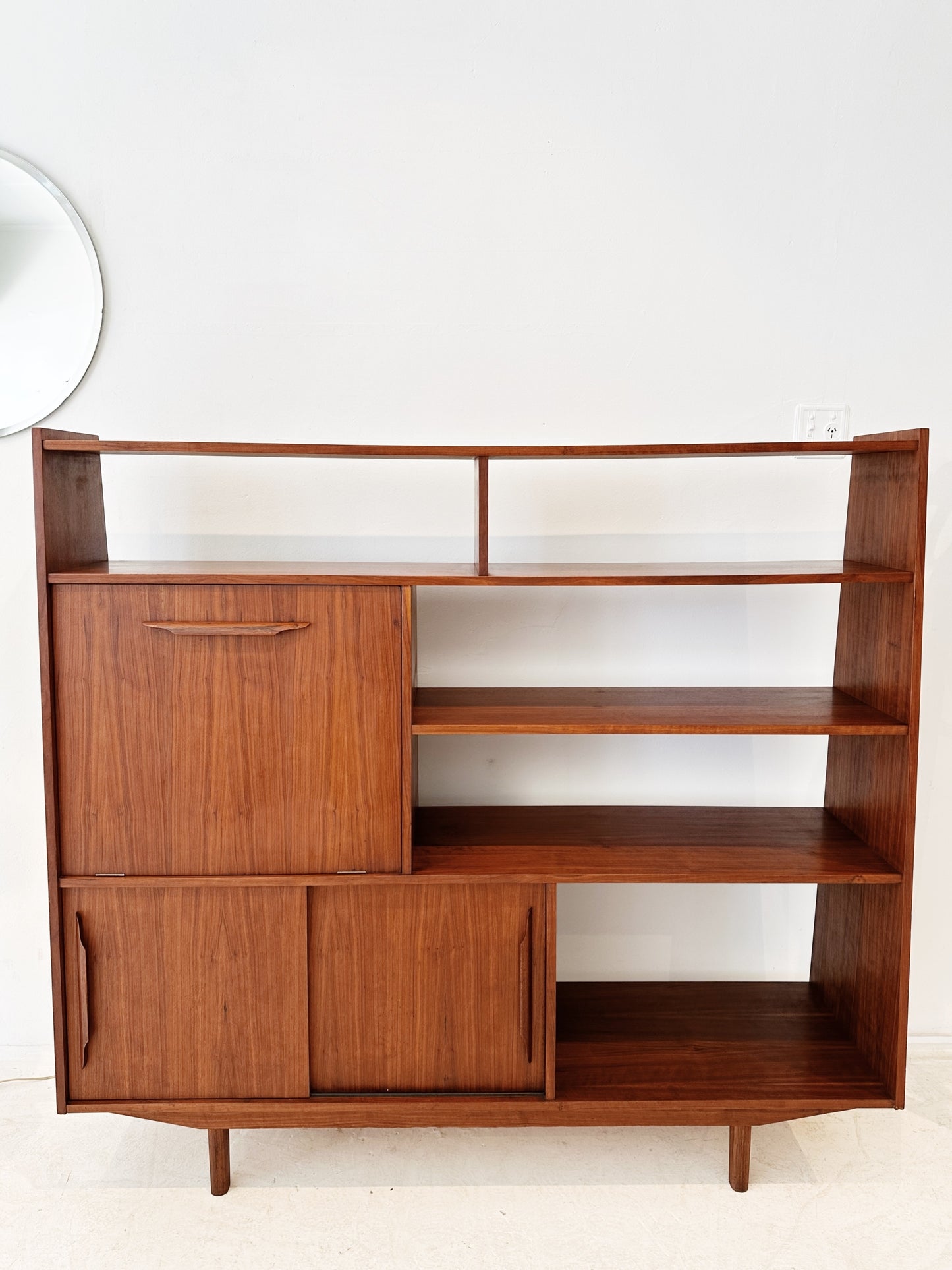 60s Vintage Mid-Century Danish Style Teak Cocktail Sideboard / Room Divider