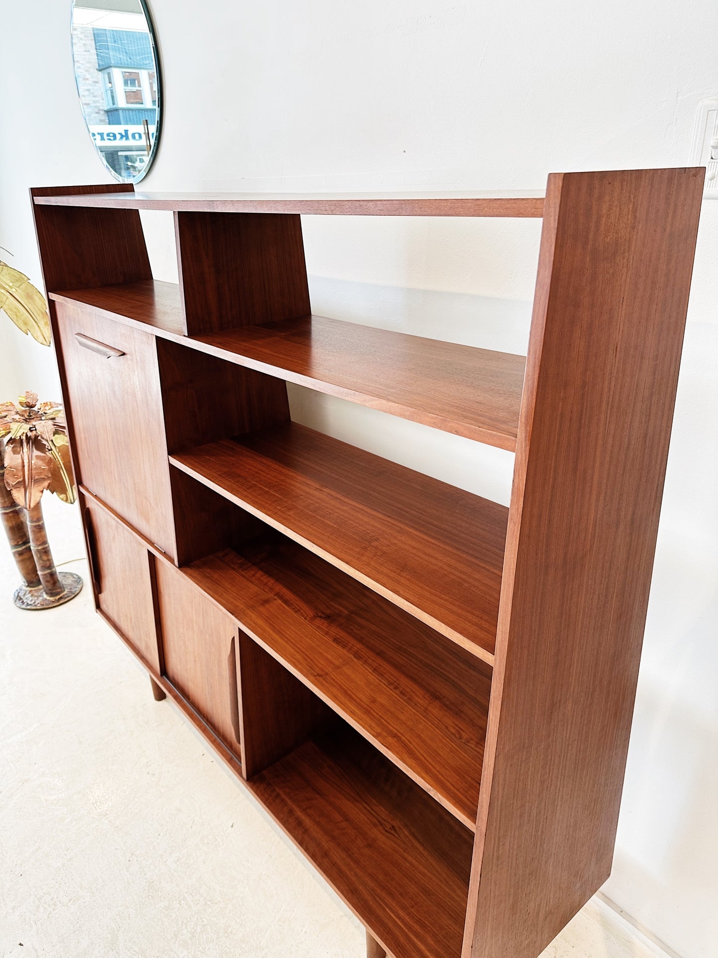 60s Vintage Mid-Century Danish Style Teak Cocktail Sideboard / Room Divider