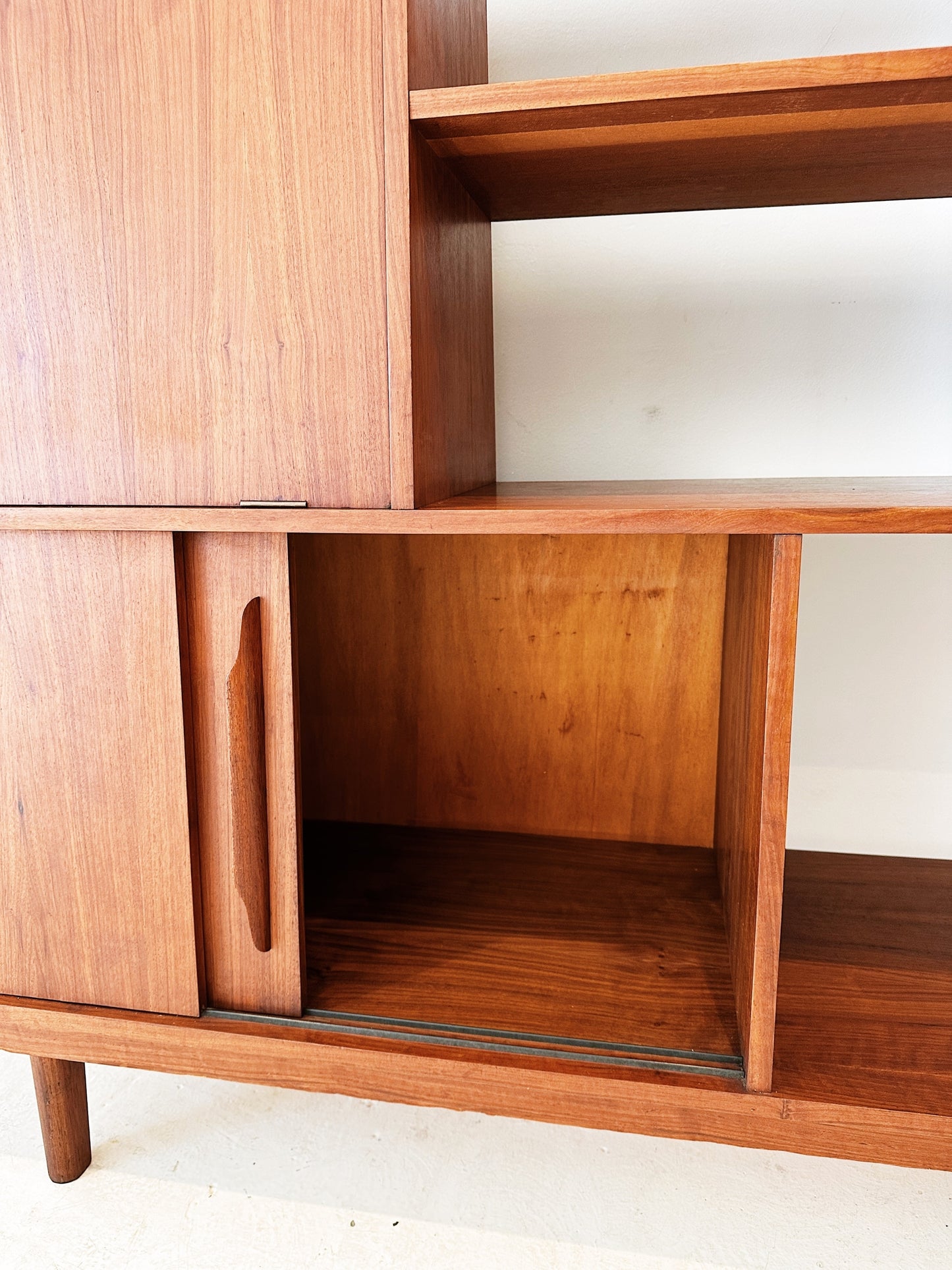 60s Vintage Mid-Century Danish Style Teak Cocktail Sideboard / Room Divider