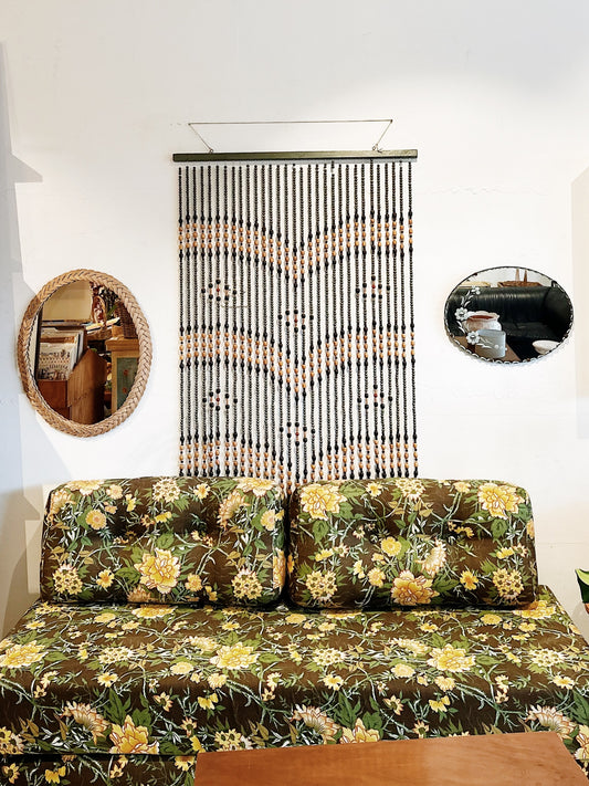 70s Vintage Beaded Wooden Door Curtain