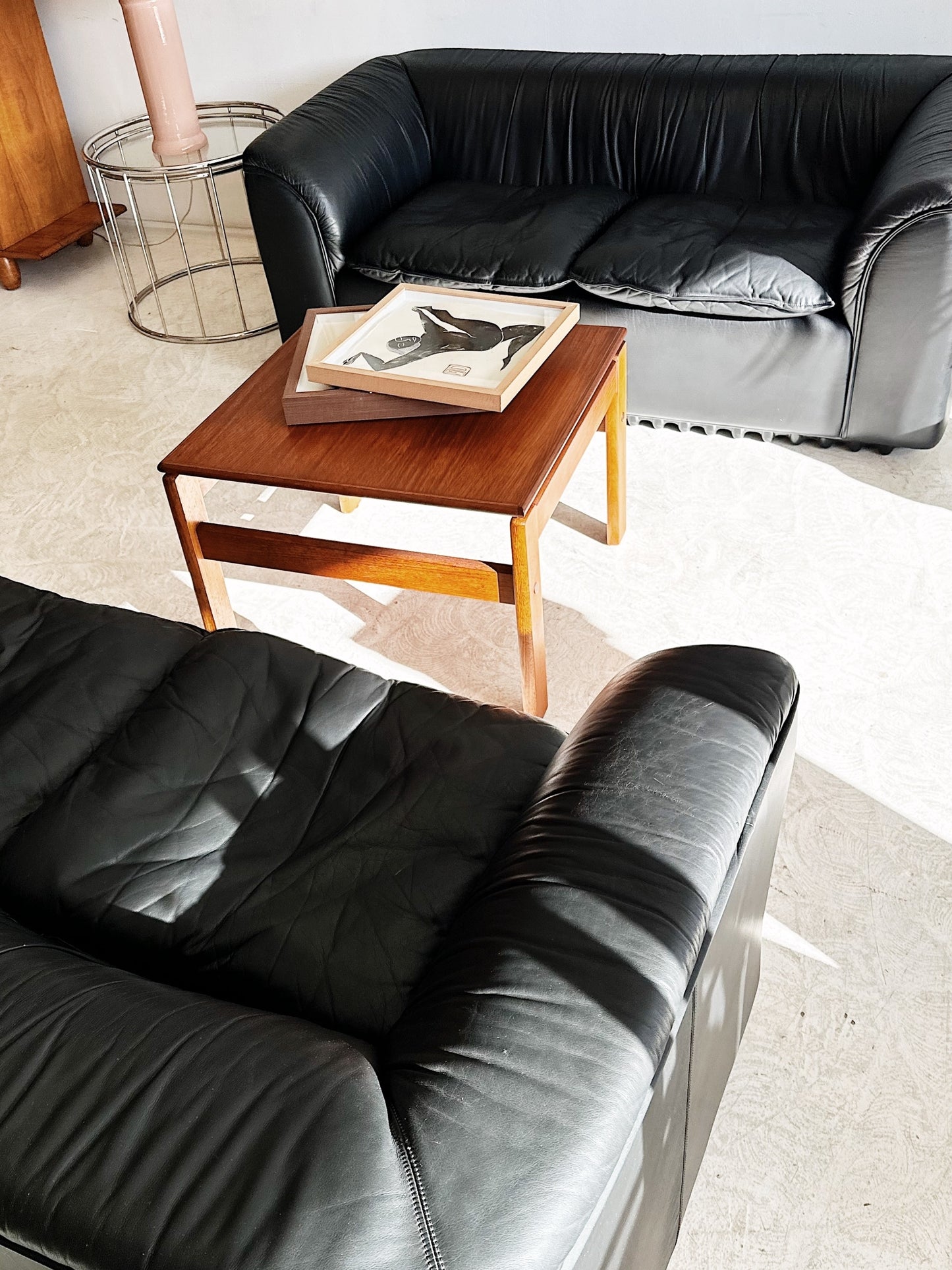 70s Vintage Brunati Italia Leather "Serie Treco" Chair Two Seater