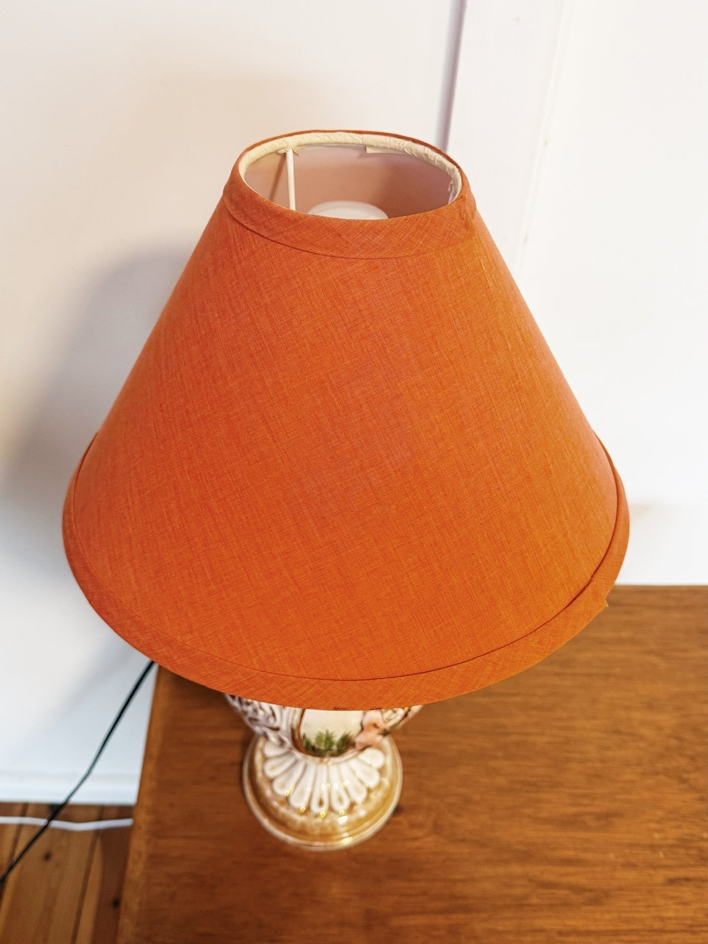 70s Vintage Italian Capodimonte Porcelain Pottery Lamp