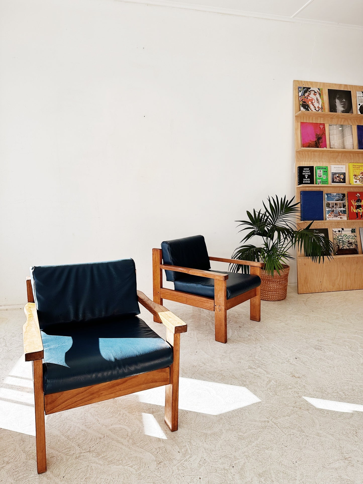 70s Vintage Mid Century Pine Armchairs / Set of 2