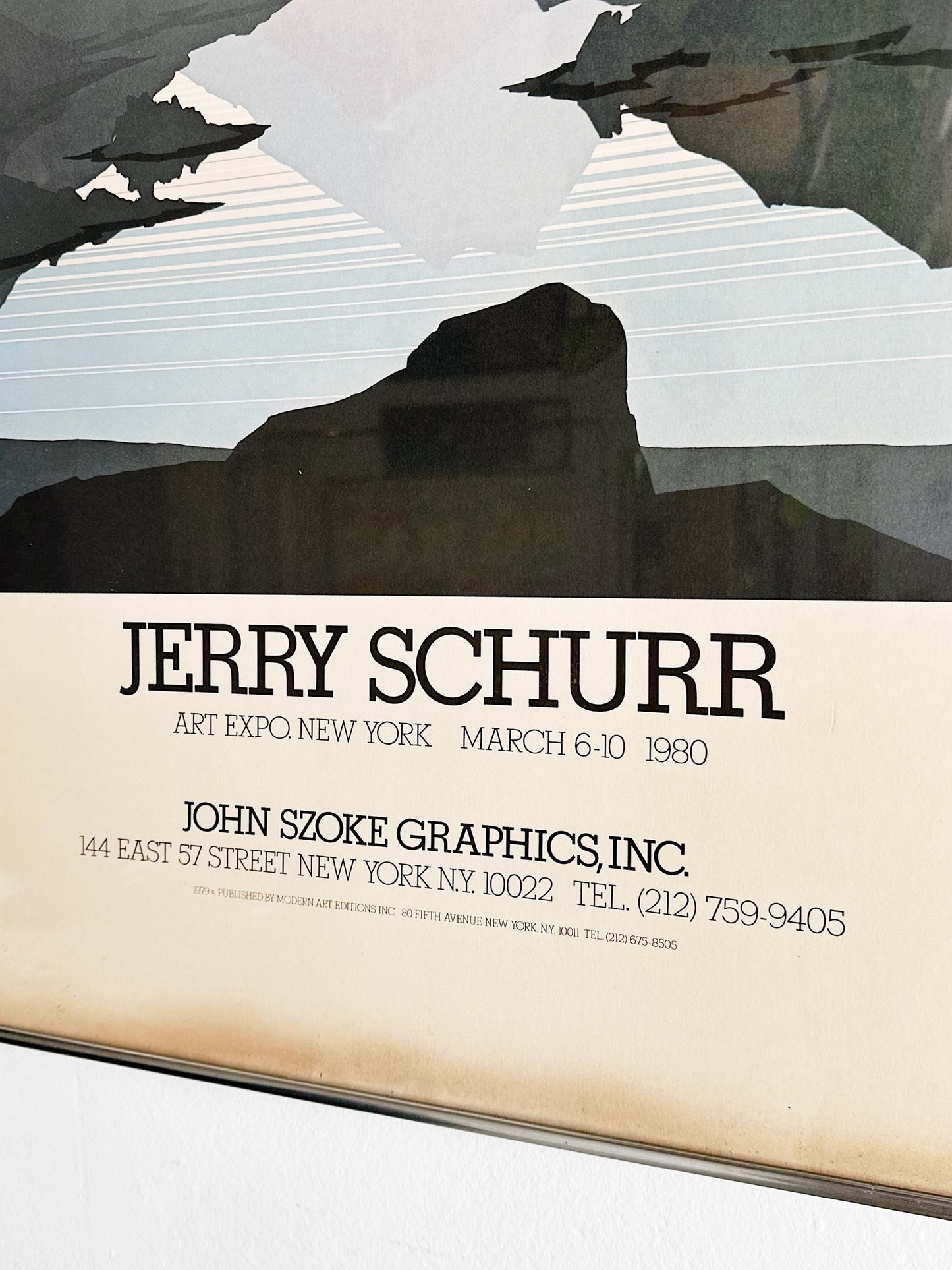 1980 Vintage Jerry Schurr New York Art Expo Exhibition Poster