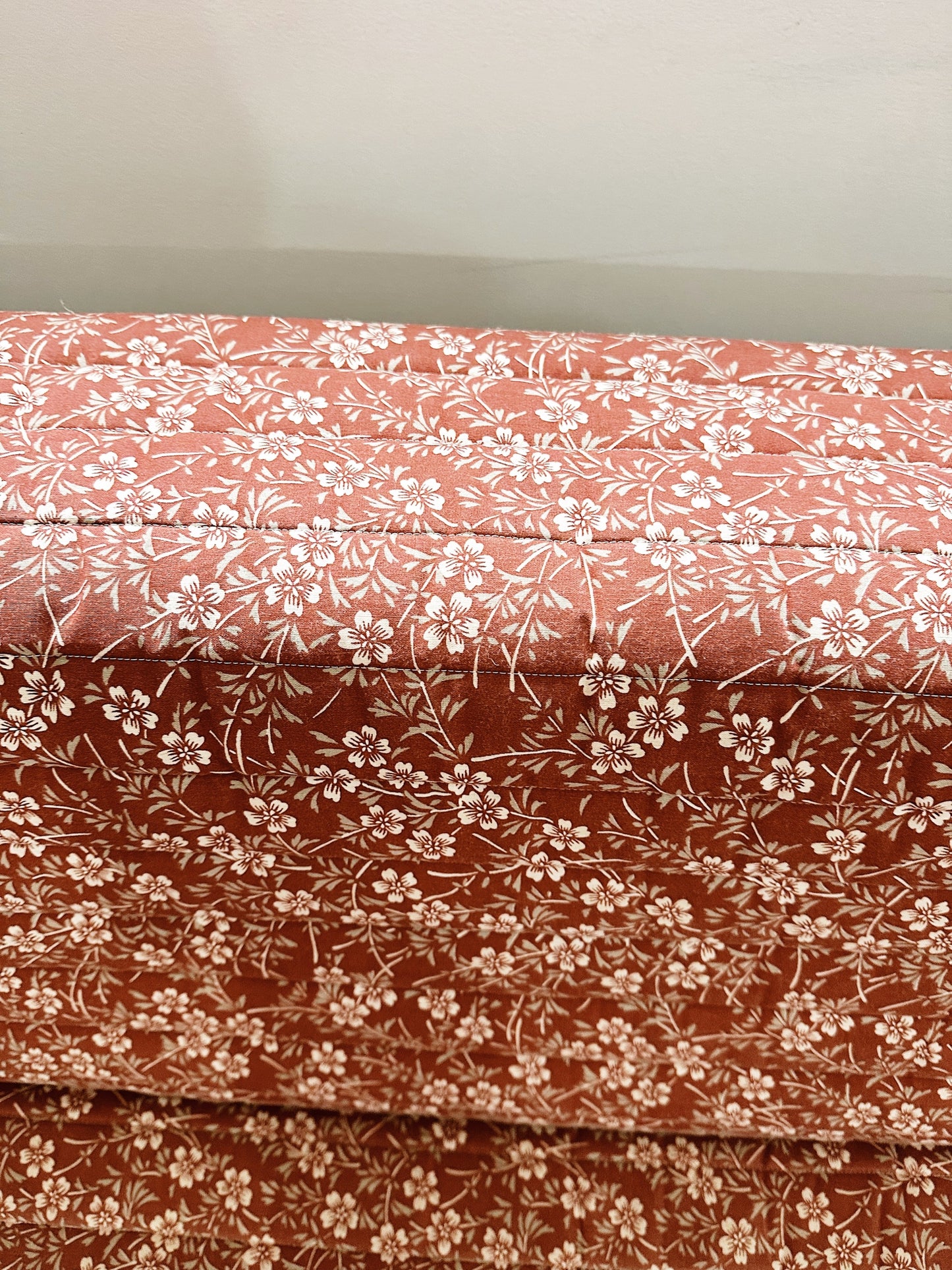 80s Vintage Quilted Floral Foam Foldout Sofa Bed