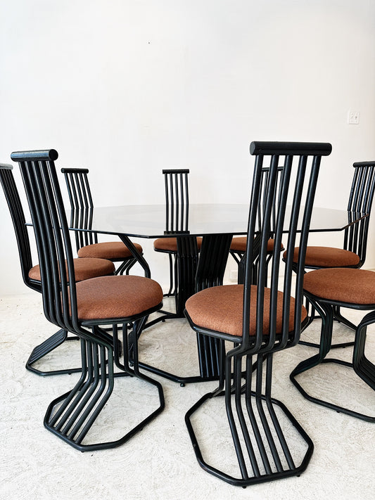 80s Vintage Italian Octagonal 8 Seater Dining Set