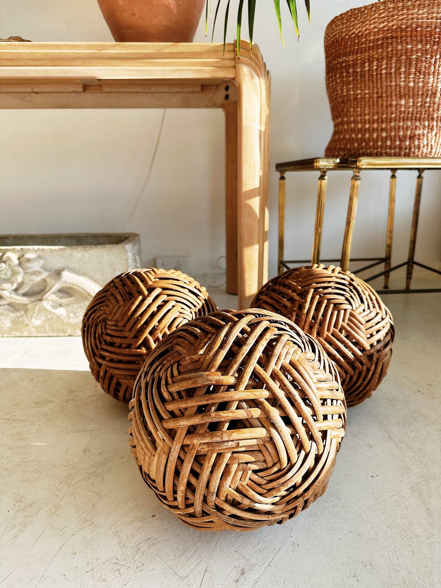90s Vintage Rattan "Sepak Takraw" Balls / 1 Available
