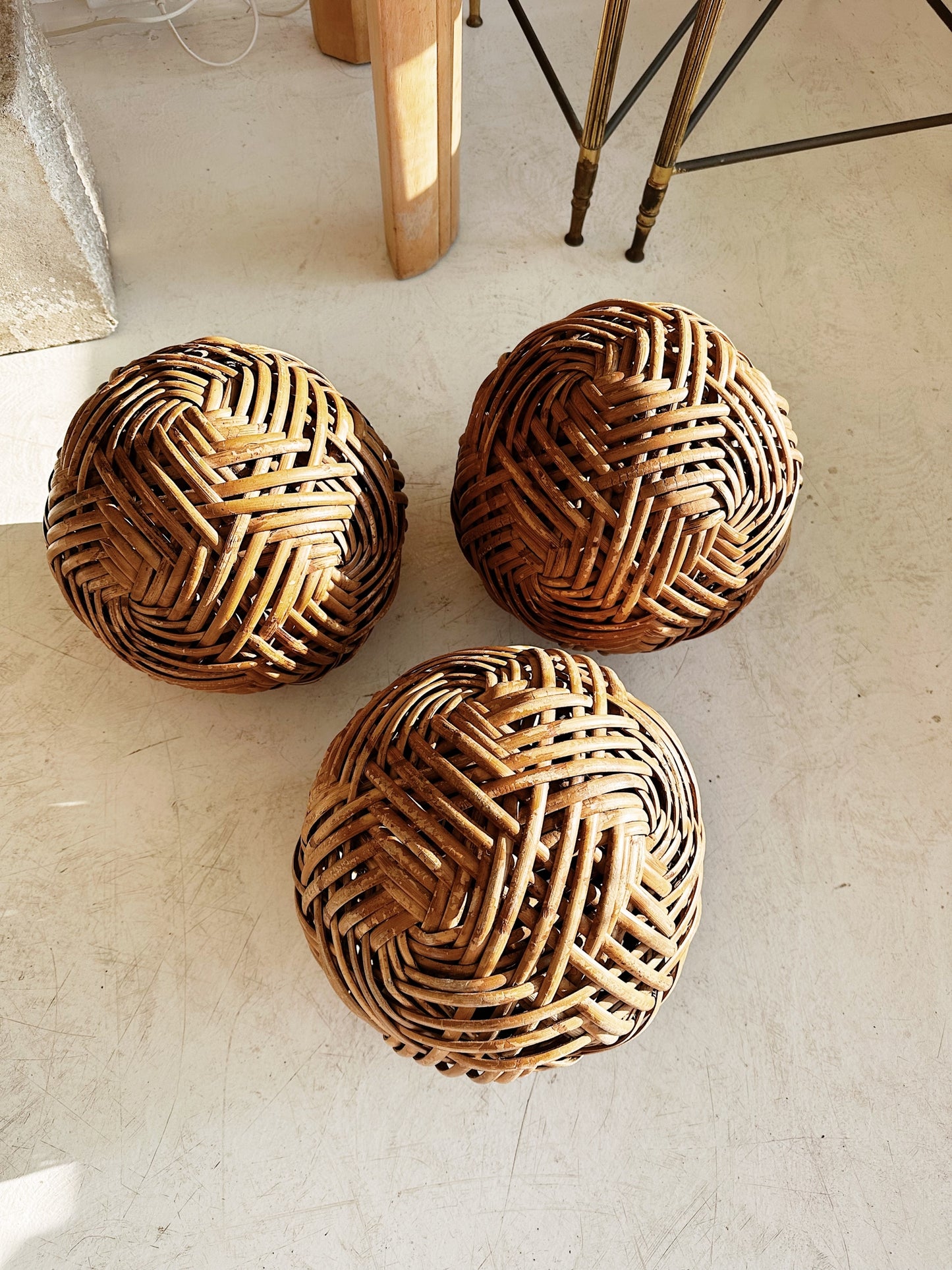 90s Vintage Rattan "Sepak Takraw" Balls / 1 Available