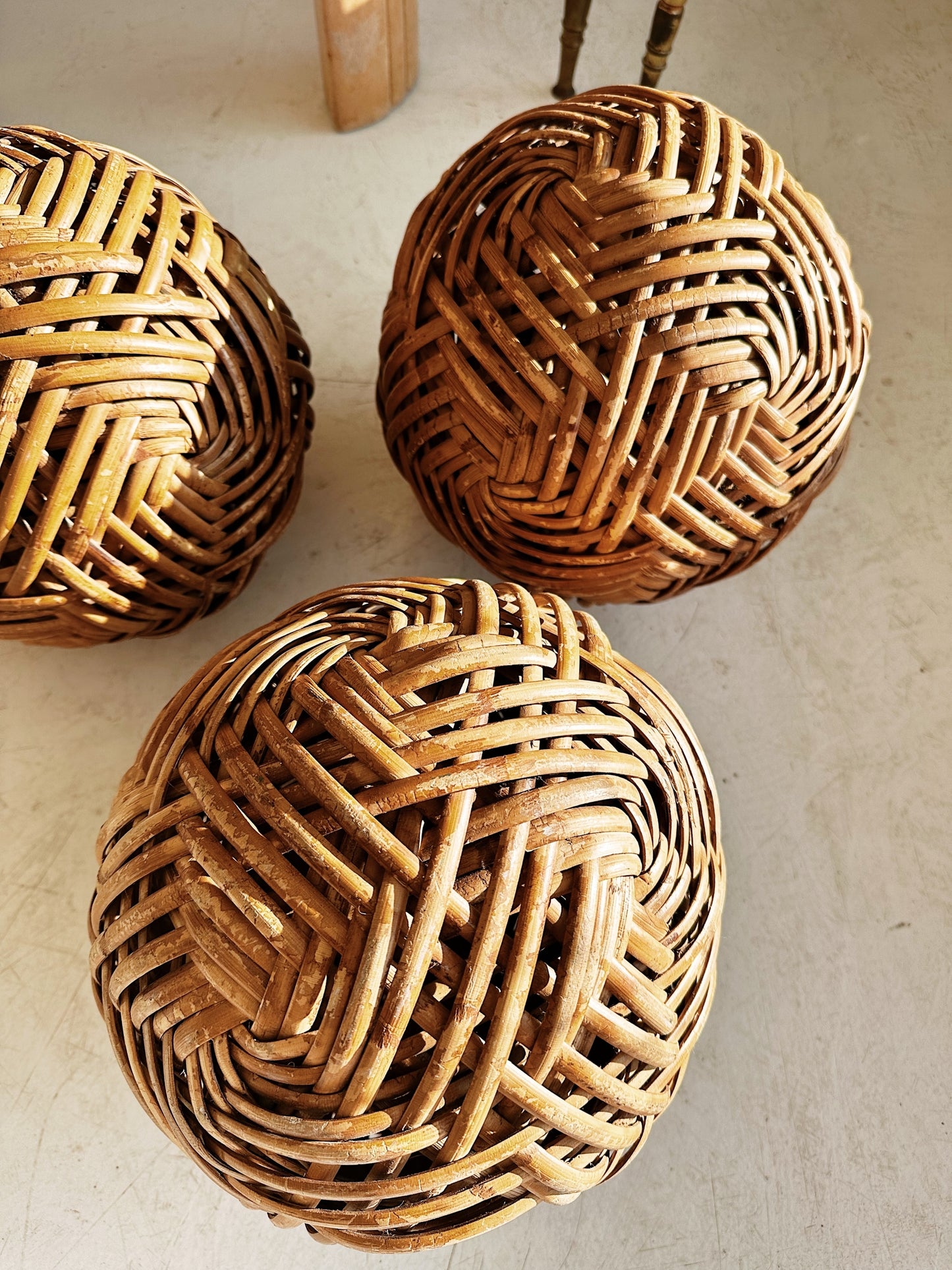 90s Vintage Rattan "Sepak Takraw" Balls / 1 Available