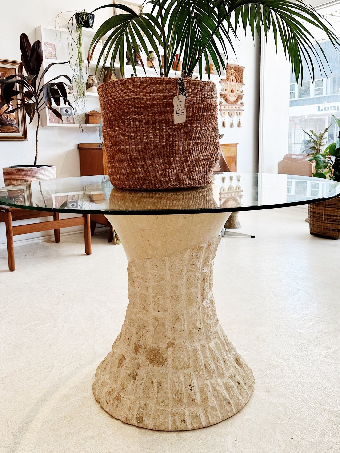 90s Vintage Travertine Dining Table
