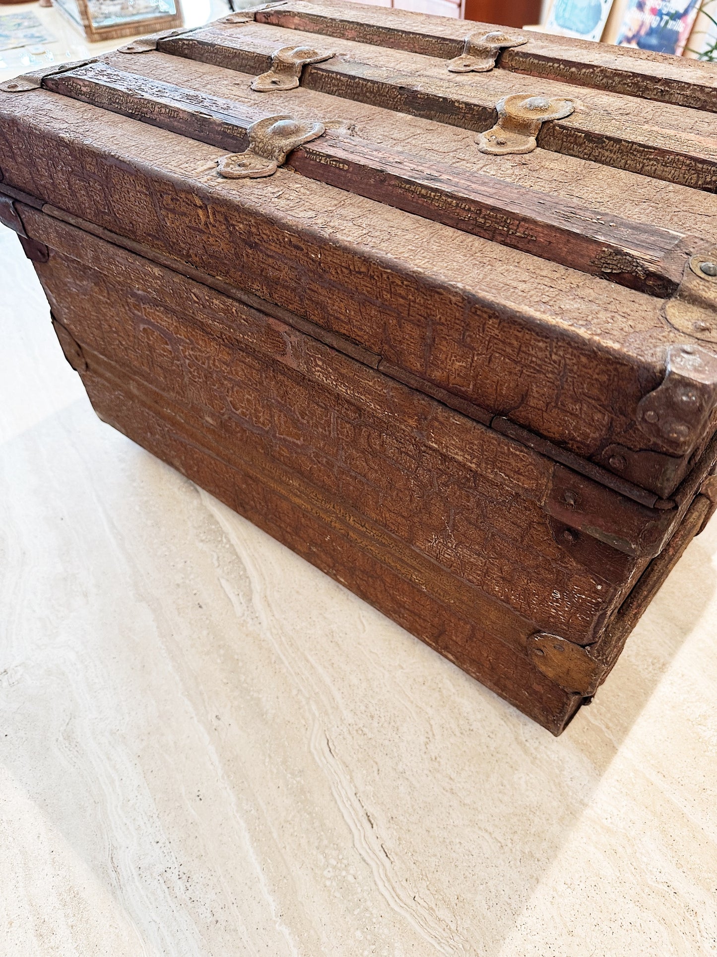 Antique Jones Bros & Co. Wolverhampton Steamer Trunk