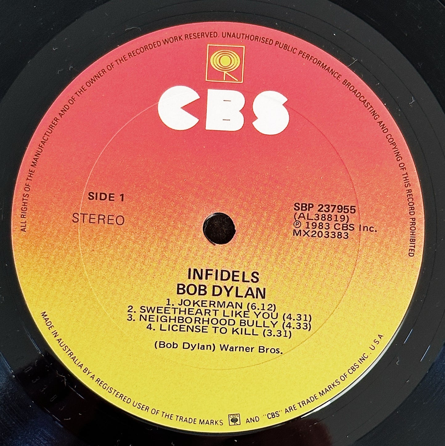 Bob Dylan / Infidels LP