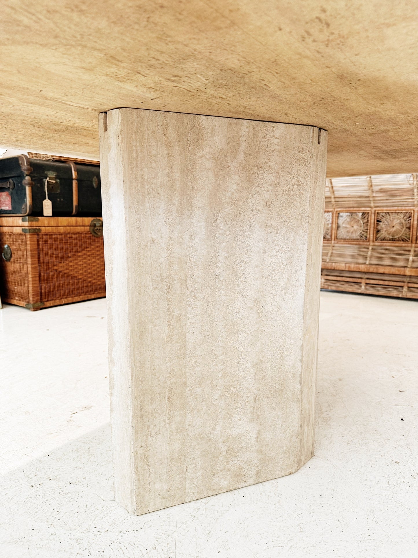 Vintage Travertine Dining Table
