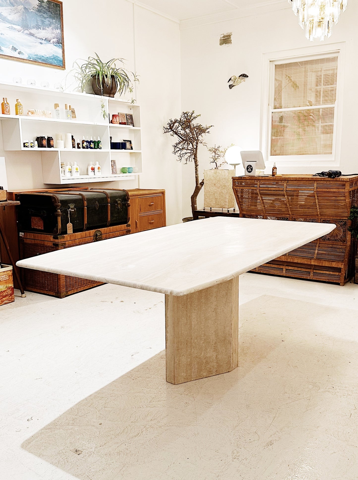 Vintage Travertine Dining Table