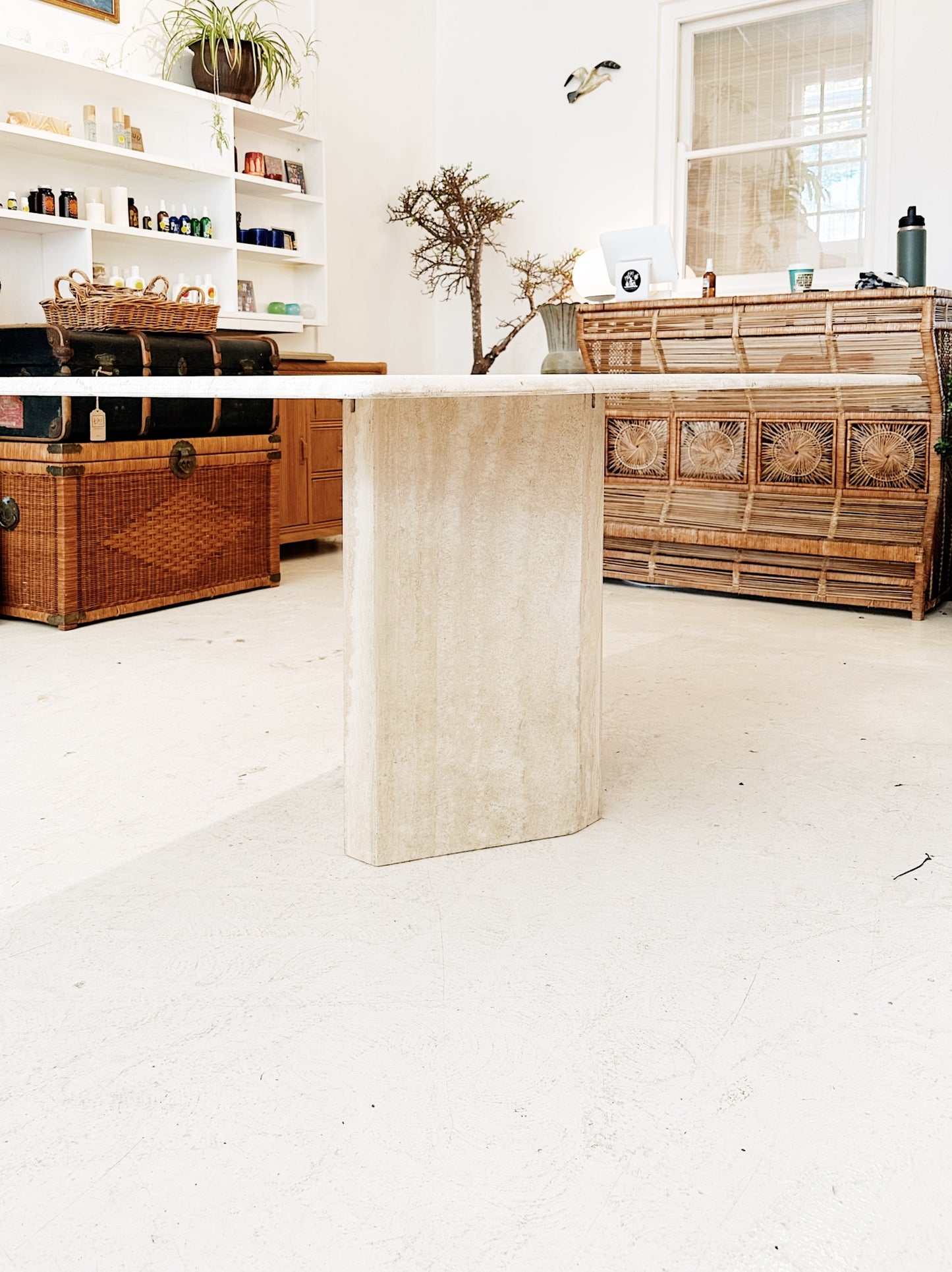 Vintage Travertine Dining Table