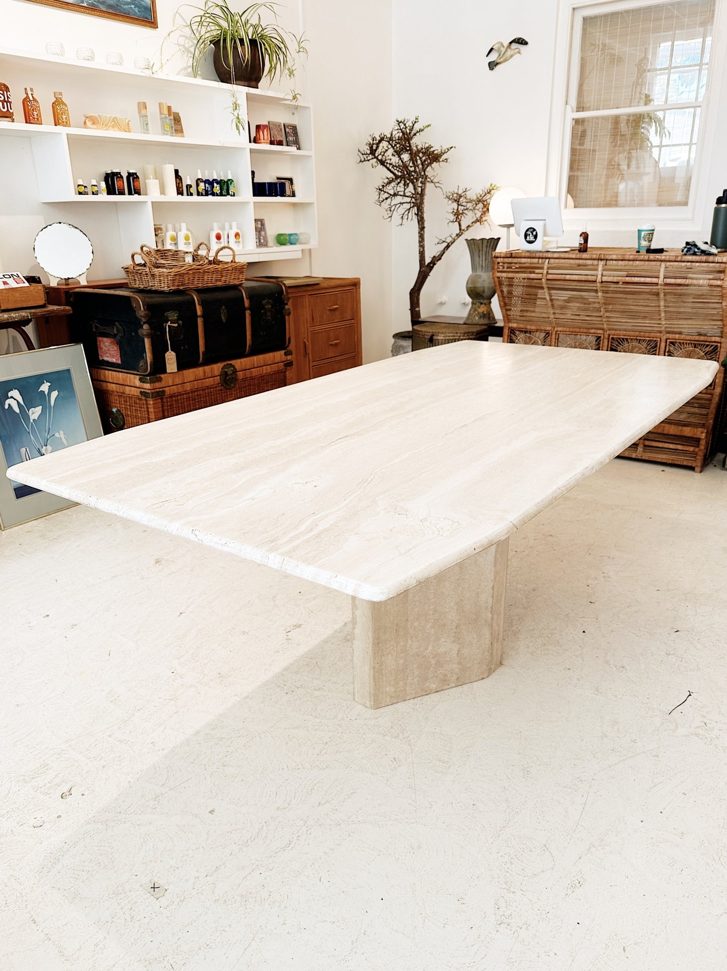 Vintage Travertine Dining Table