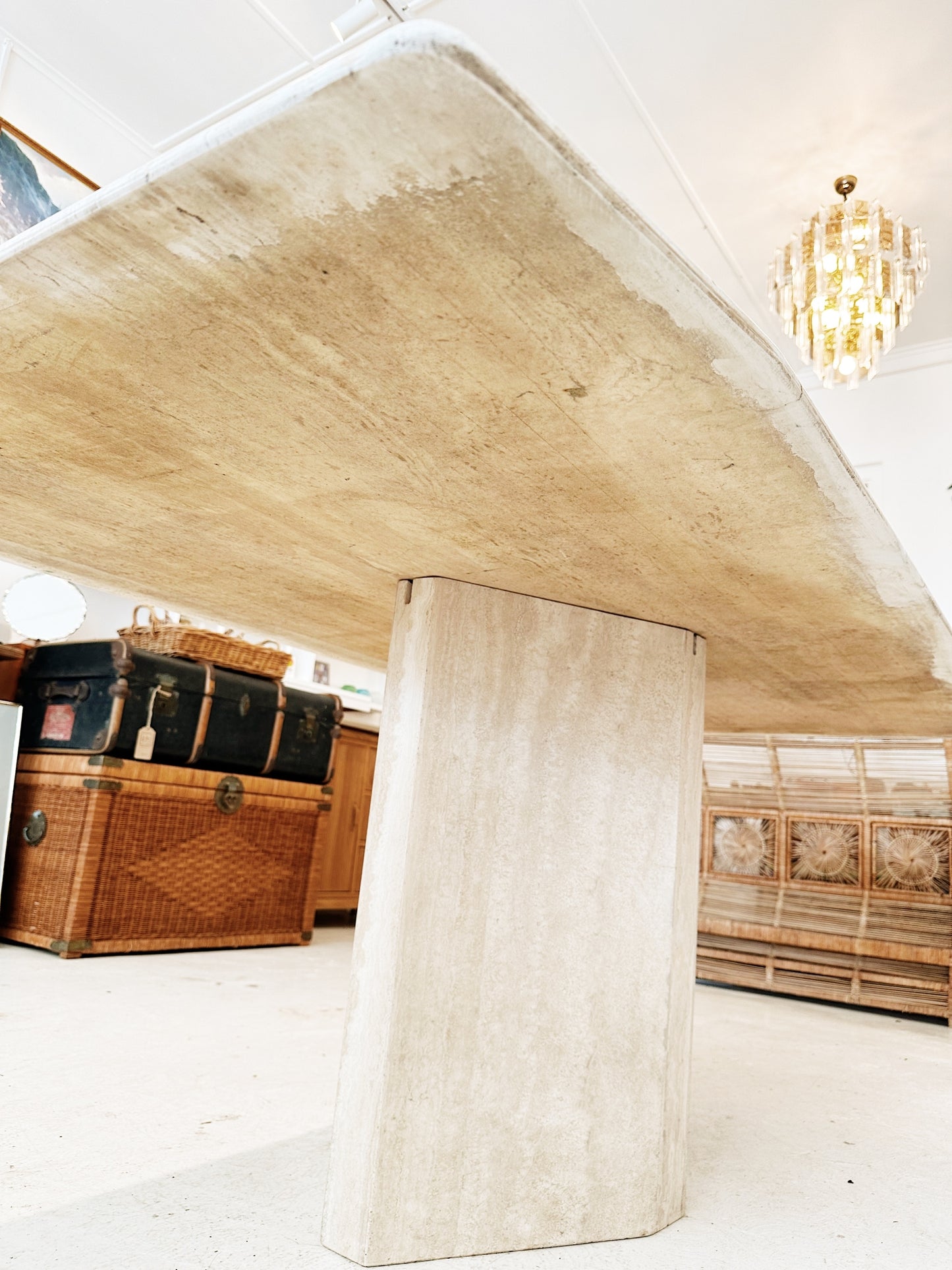 Vintage Travertine Dining Table