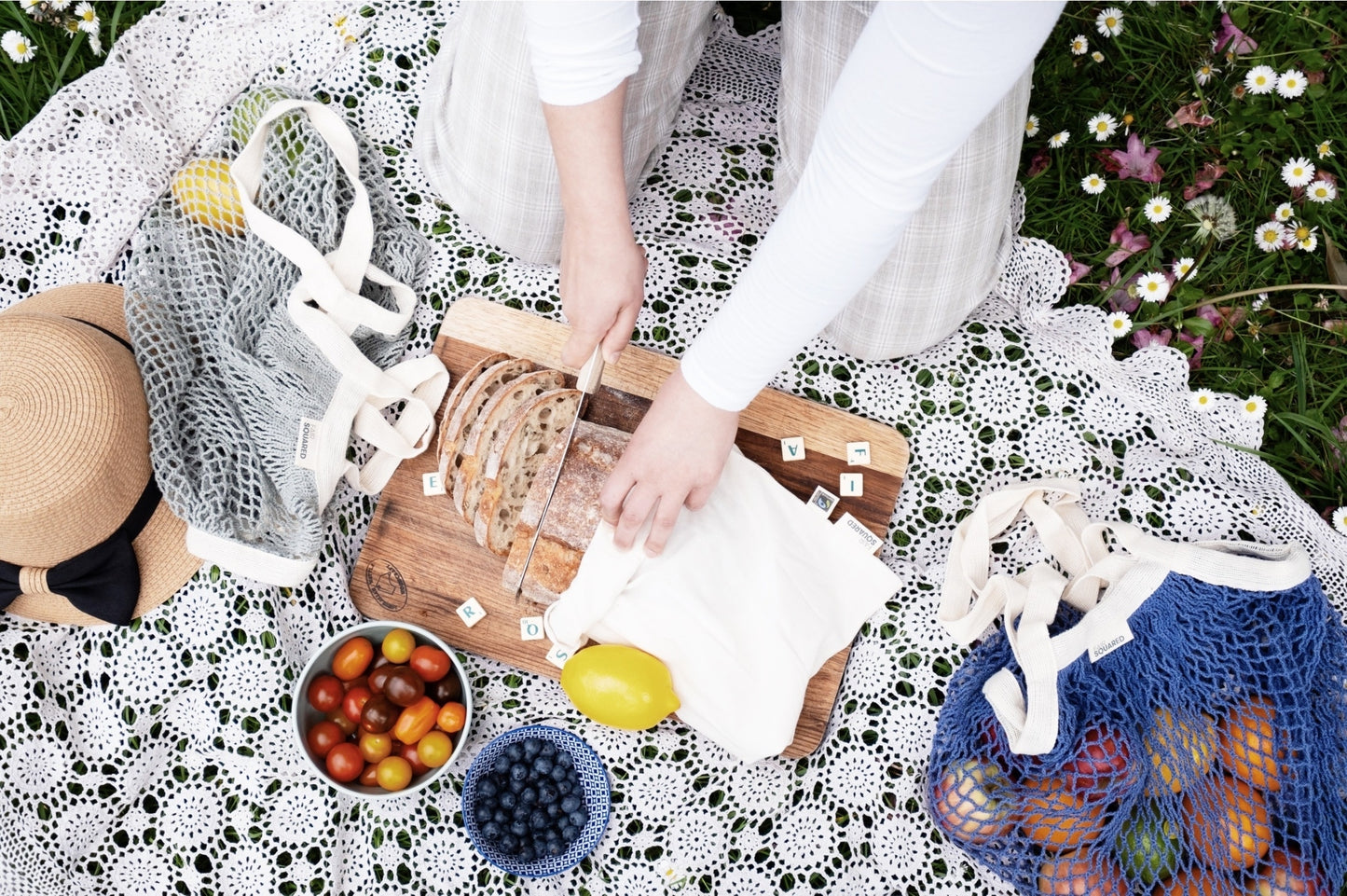 Fair Squared / Coloured String Bags