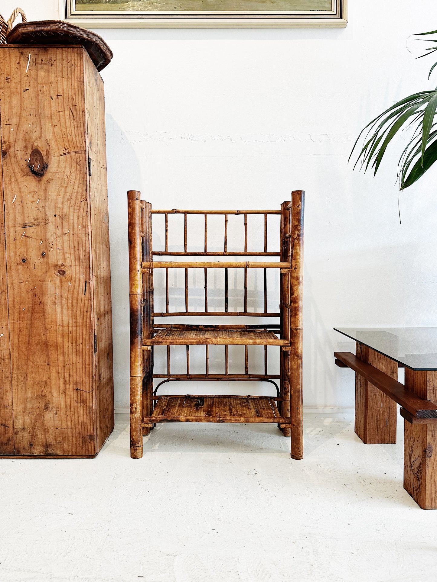 30s Vintage Tortoise-Shell Cane Shelves