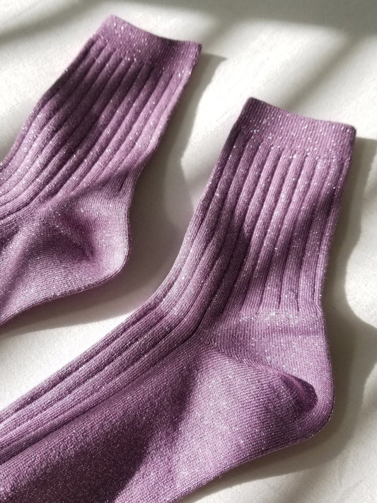 Le Bon Shoppe Her Socks / Lilac Glitter