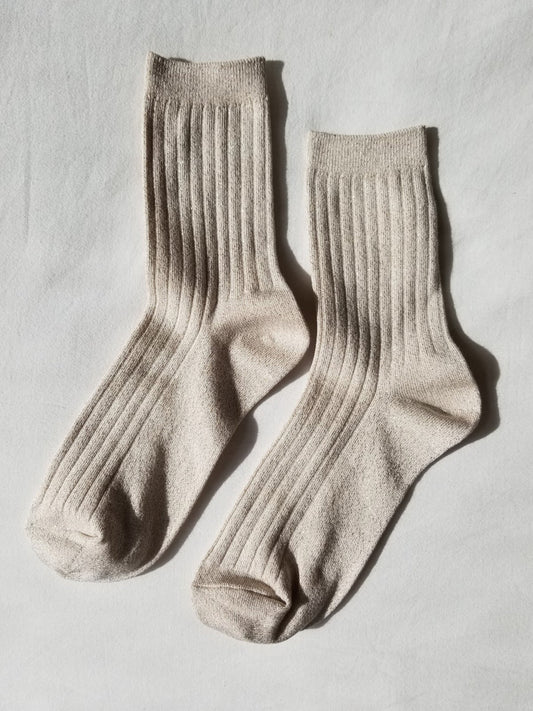 Le Bon Shoppe Her Socks / Ivory Gold Glitter
