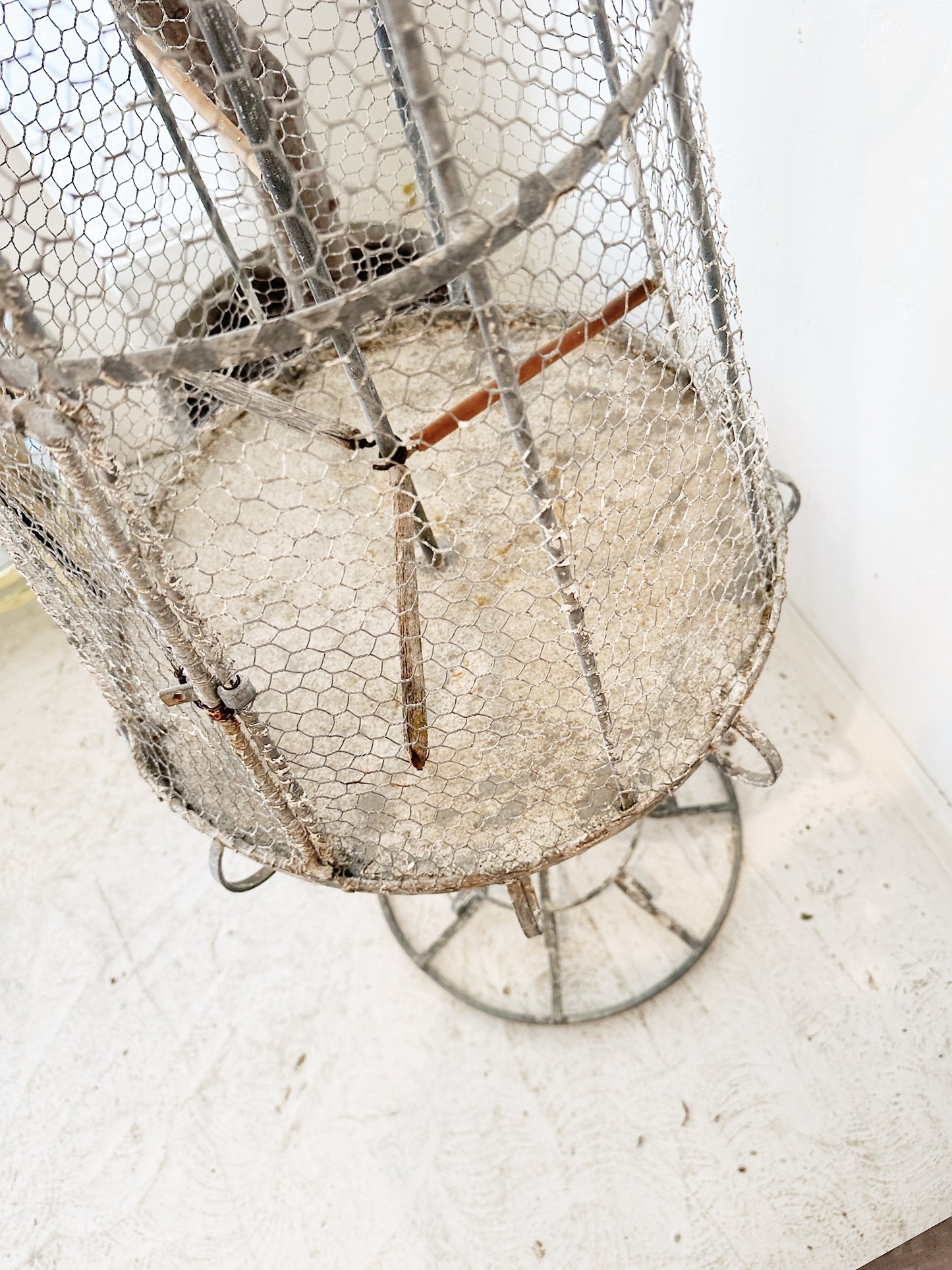 Unique Mid Century Stand-Hanging Birdcage