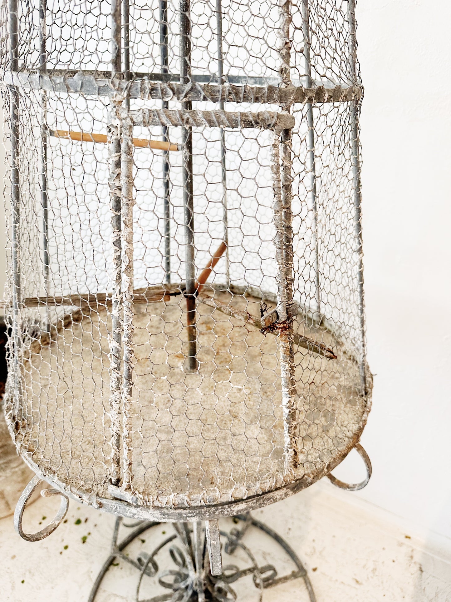 Unique Mid Century Stand-Hanging Birdcage