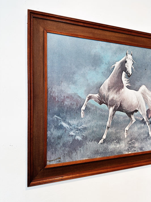 Vintage P. Fullerton Mid Century Wild Horses Print