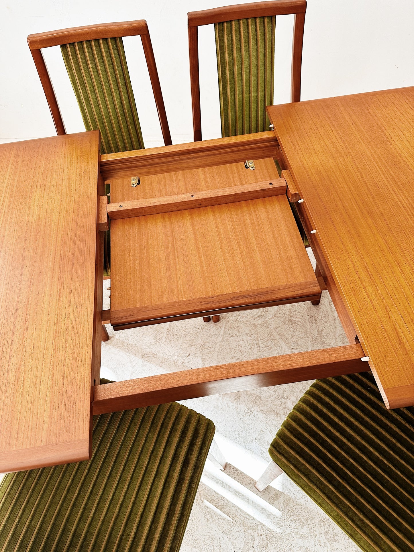 Parker Chiswell Style Teak & Cord Extendable Dining Set