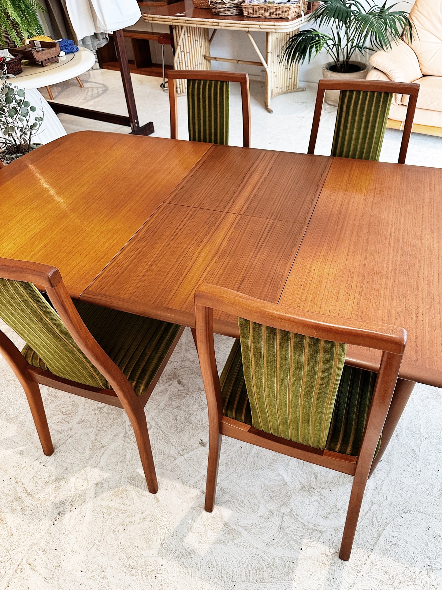 Parker Chiswell Style Teak & Cord Extendable Dining Set