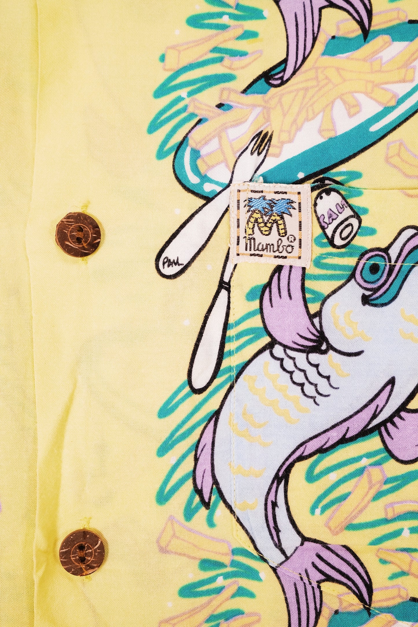 Paul McNeil "Fish & Chips" Vintage Mambo Loud Shirt 80