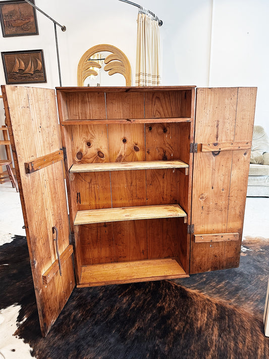 Rustic Wooden Cabin Cupboard