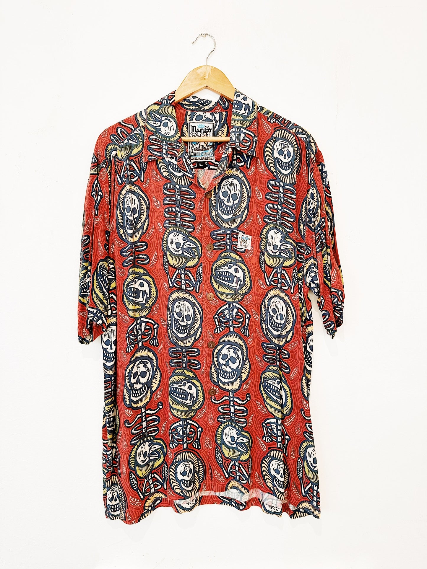 Bruce Goold "Red Skulls" Vintage Mambo Loud Shirt 61
