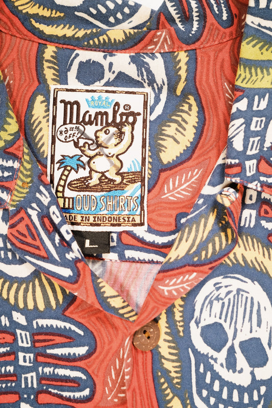 Bruce Goold "Red Skulls" Vintage Mambo Loud Shirt 61