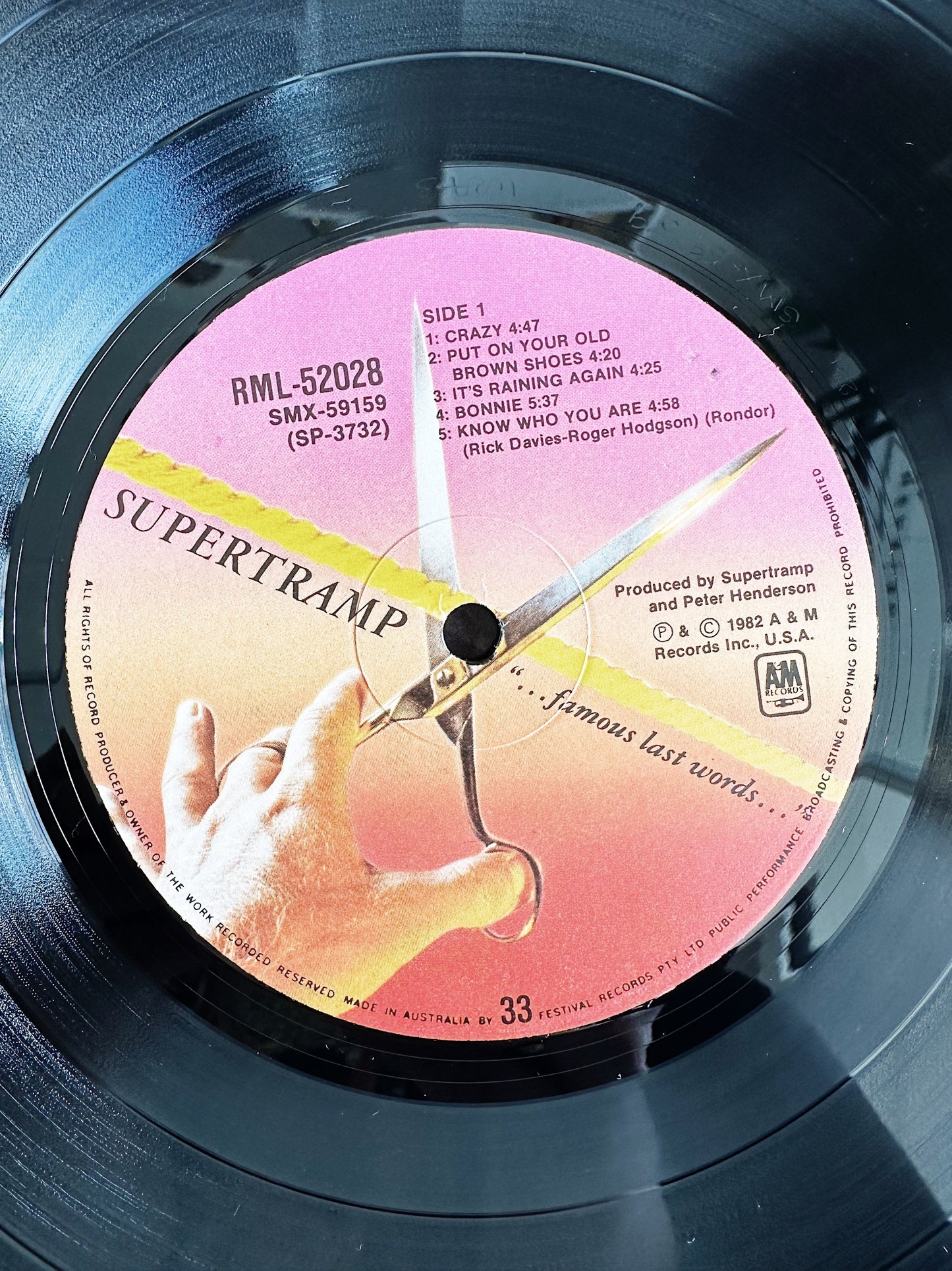 Supertramp / Famous Last Words LP