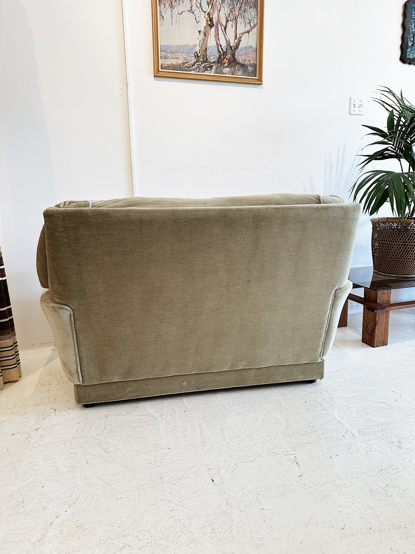 Vintage Fler Furniture Velour Two Seater Sofa