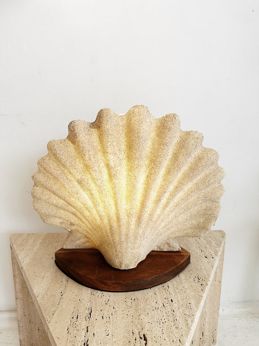 Vintage Handmade Fibreglass & Sand Shell Lamp