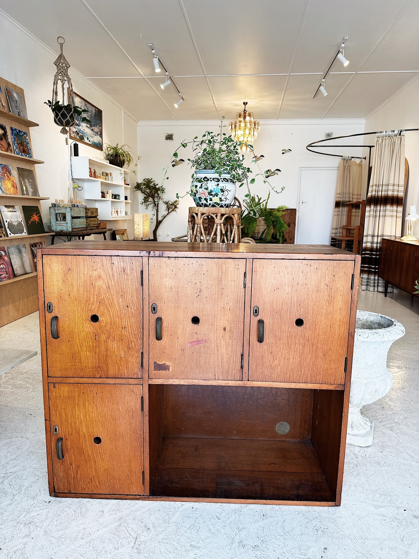 Vintage Industrial Wooden School Lockers
