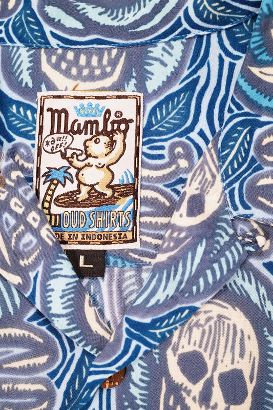 Bruce Goold "Blue Skull" Vintage Mambo Loud Shirt 78