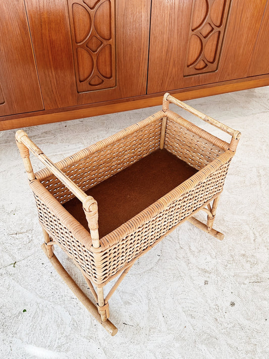 Vintage Rattan Baby Doll Rocker