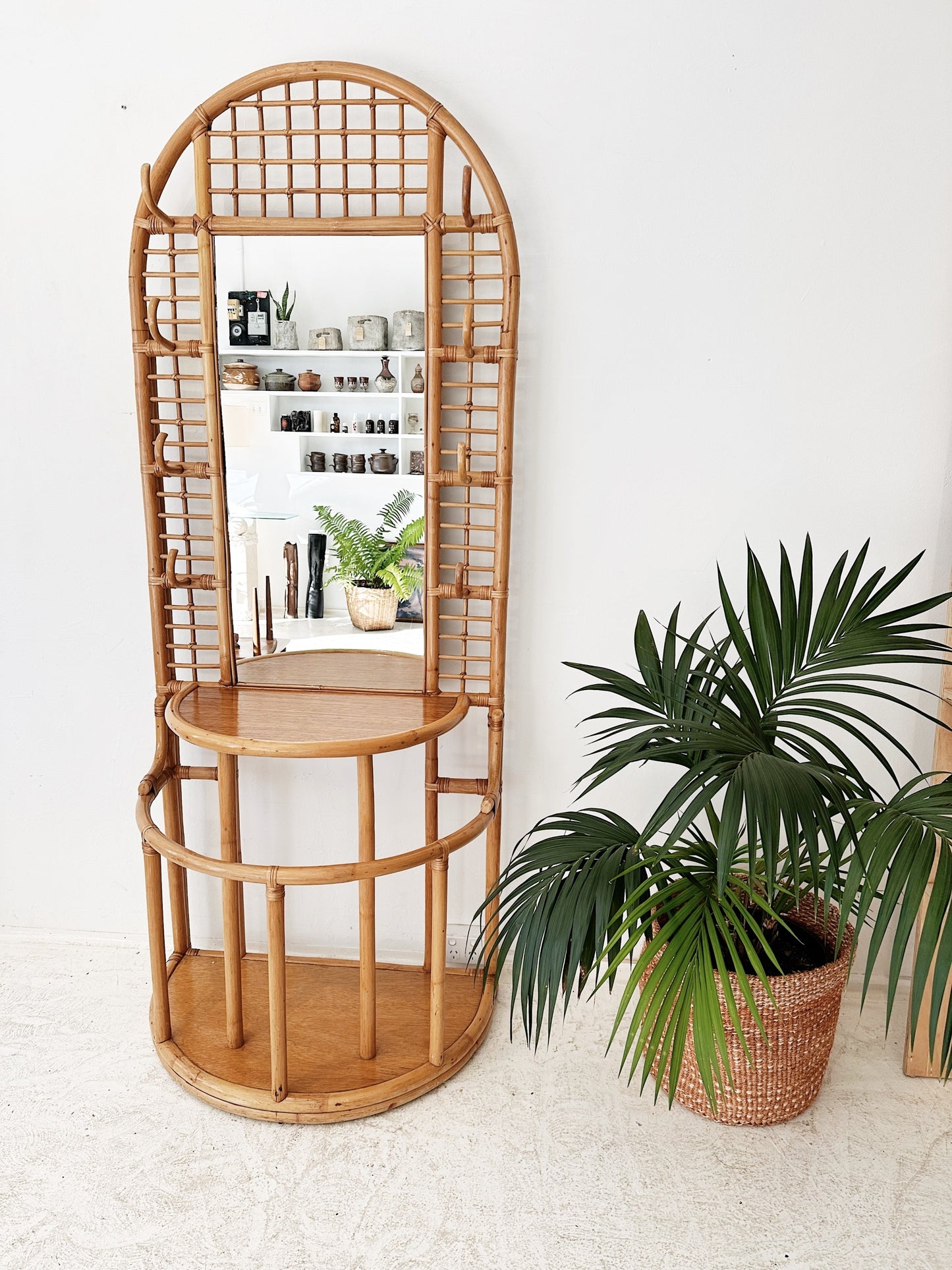 Vintage Rattan Hall Stand