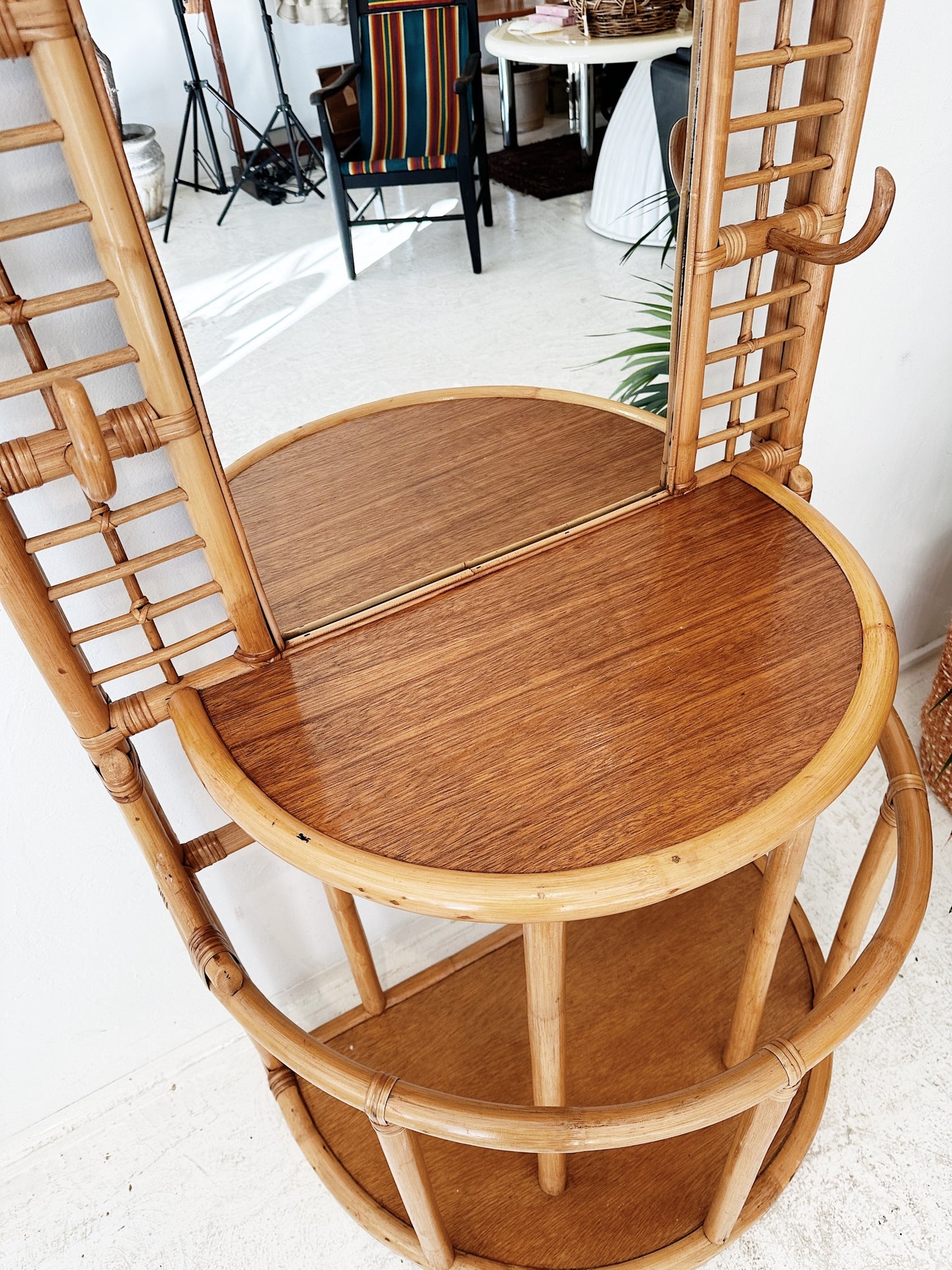 Vintage Rattan Hall Stand