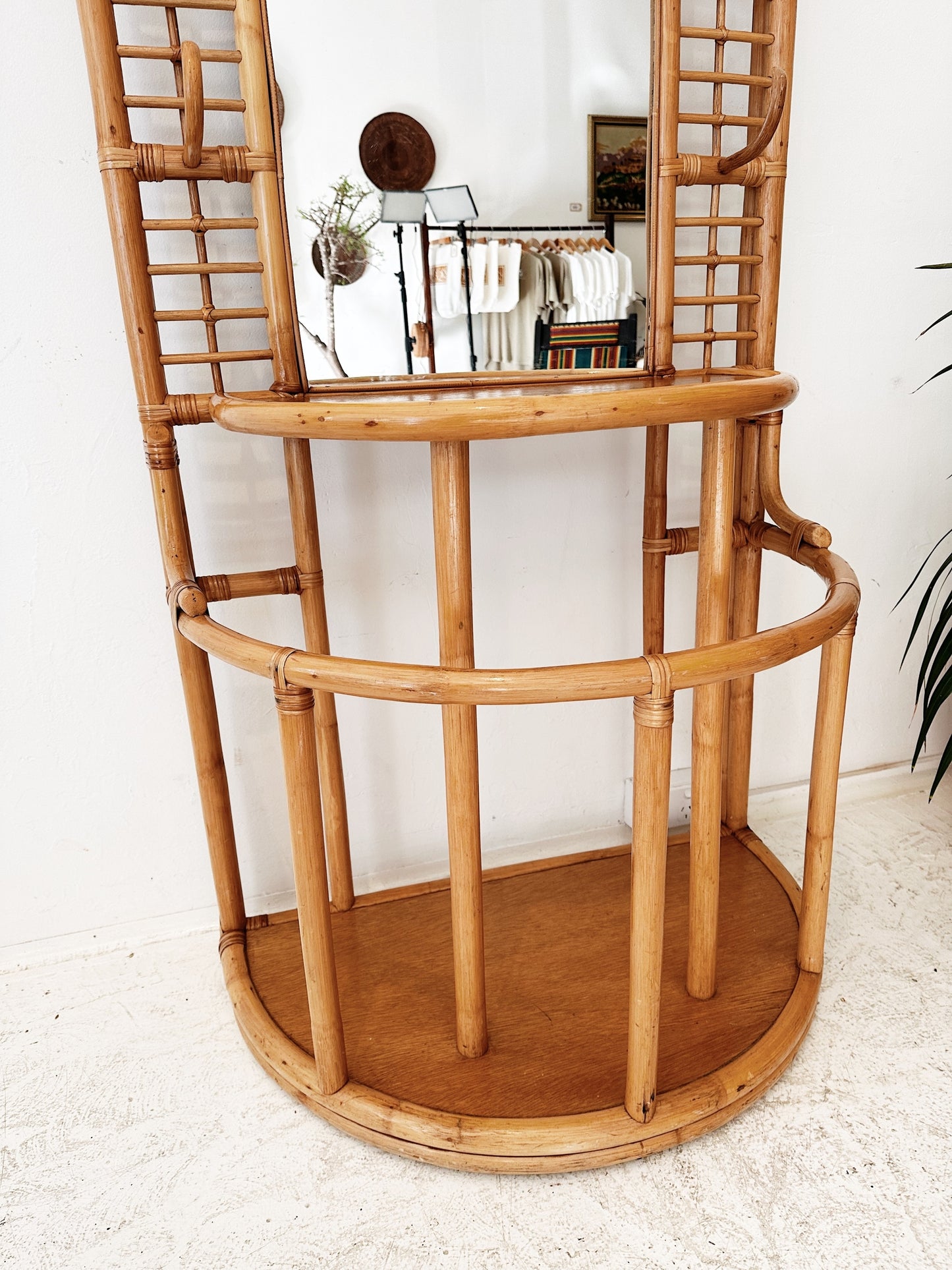 Vintage Rattan Hall Stand