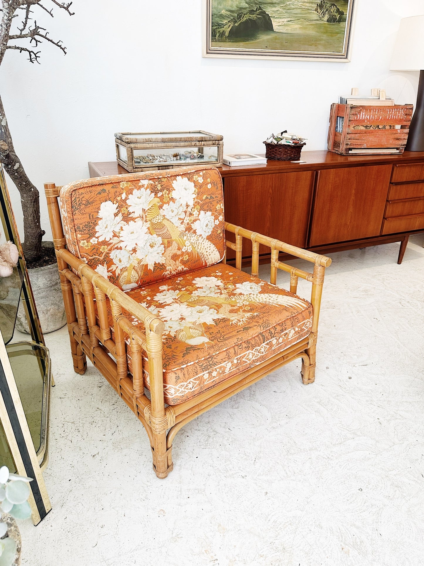 Vintage Rattan Porch Chairs / Set of 2